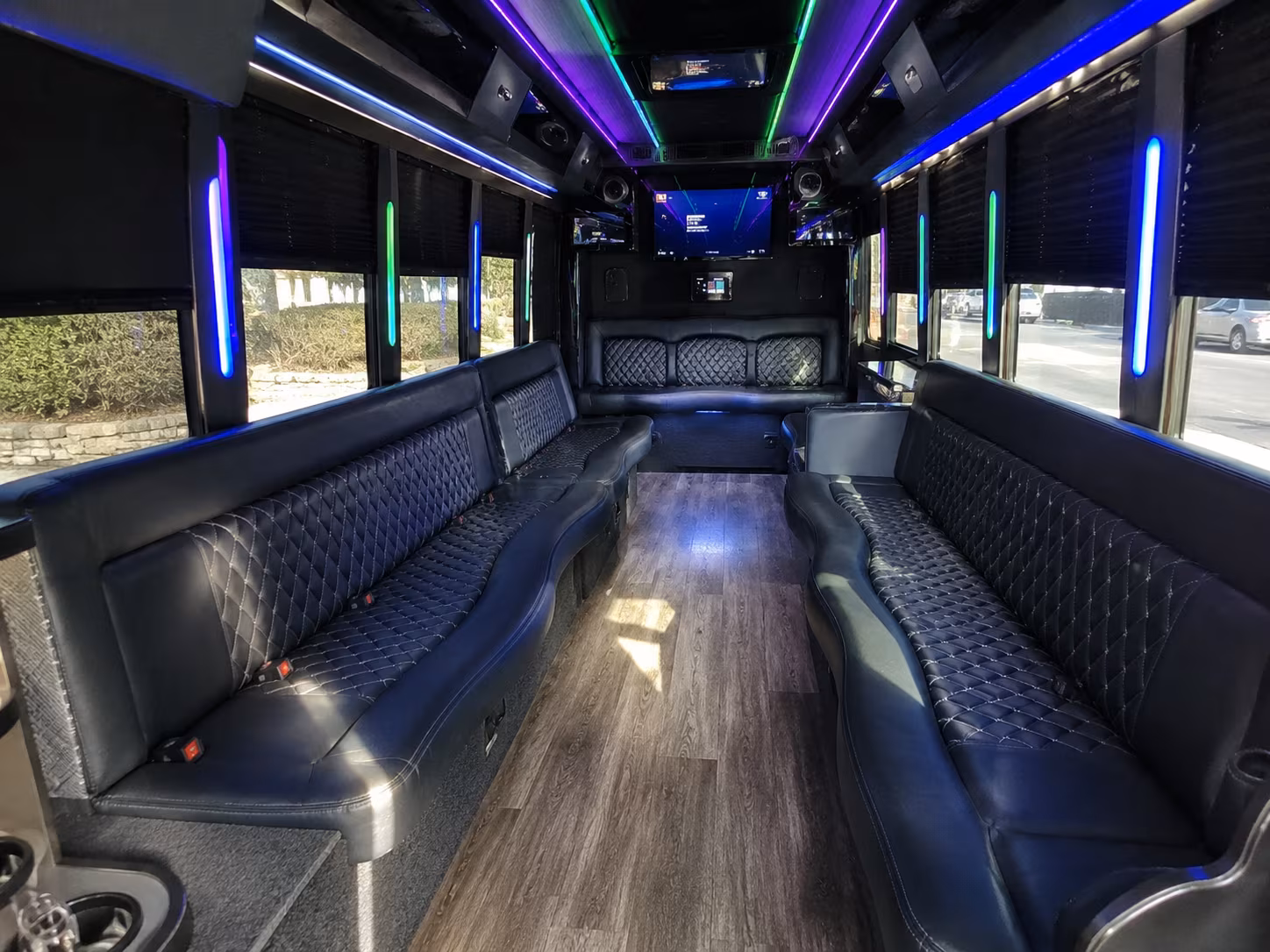 rogers 15 passenger party bus interior