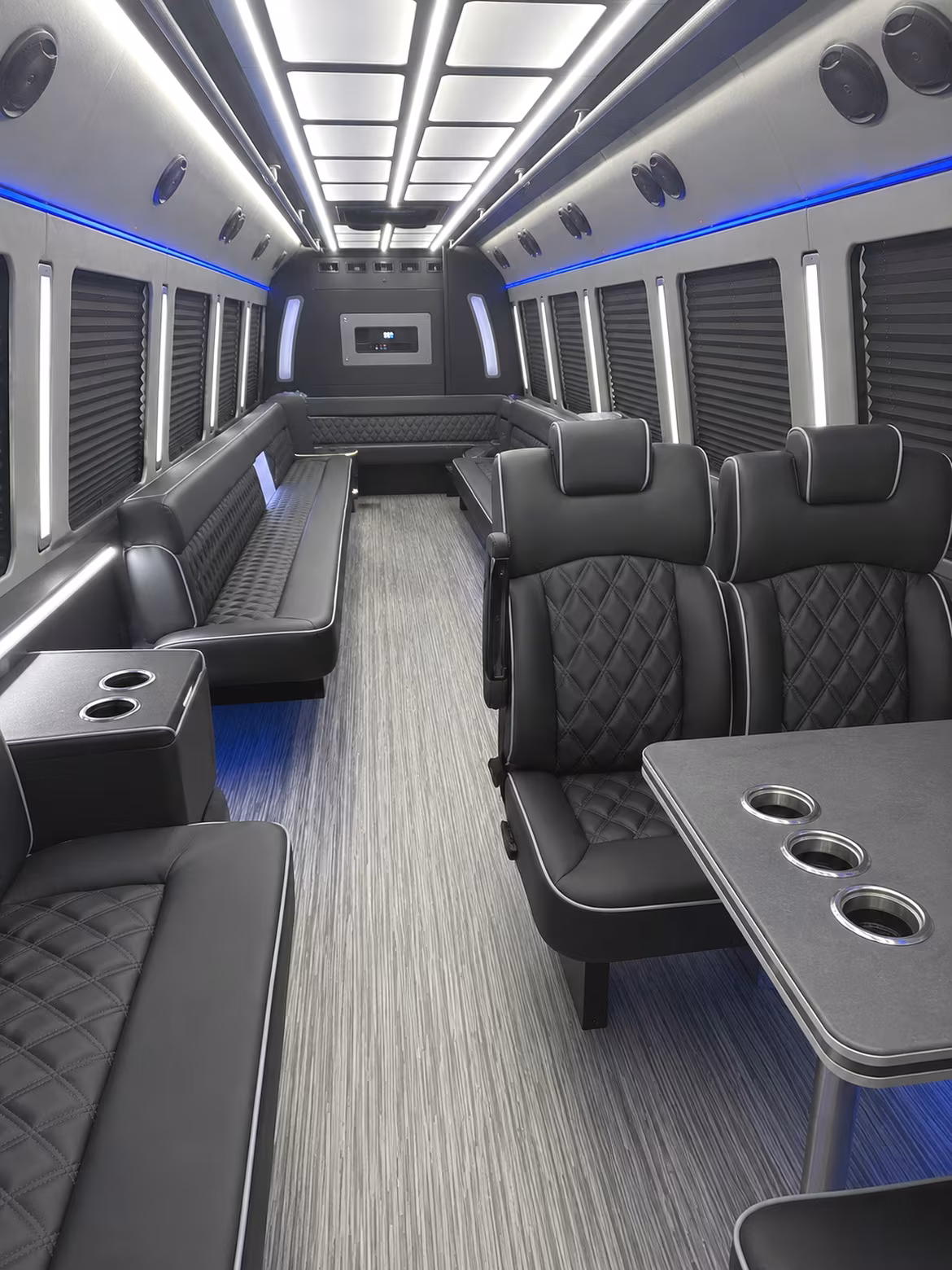 rogers 25 passenger party bus inside