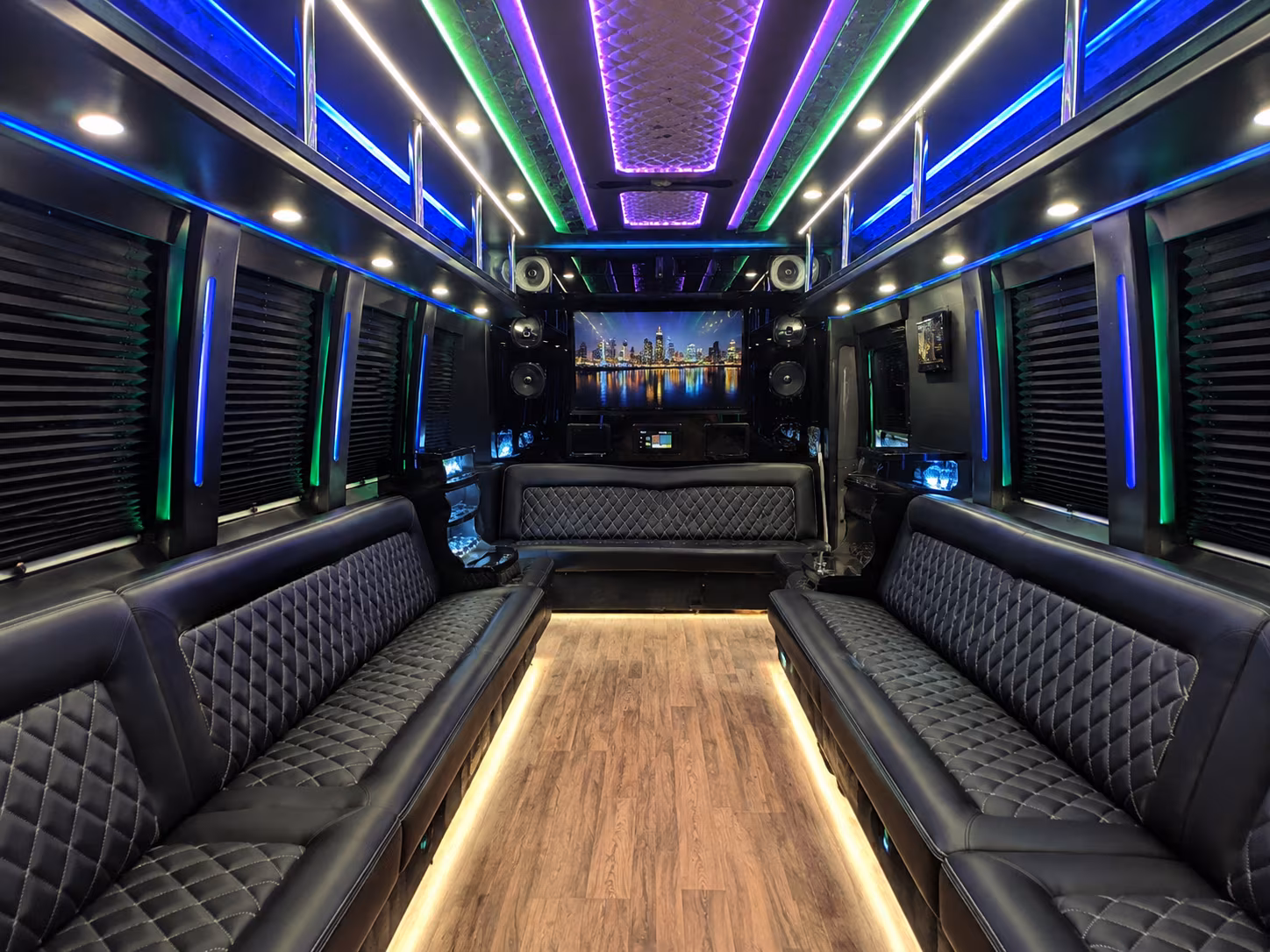 rogers 25 passenger party bus interior