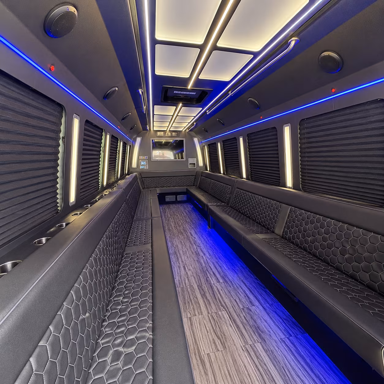 rogers 30 passenger party bus interior