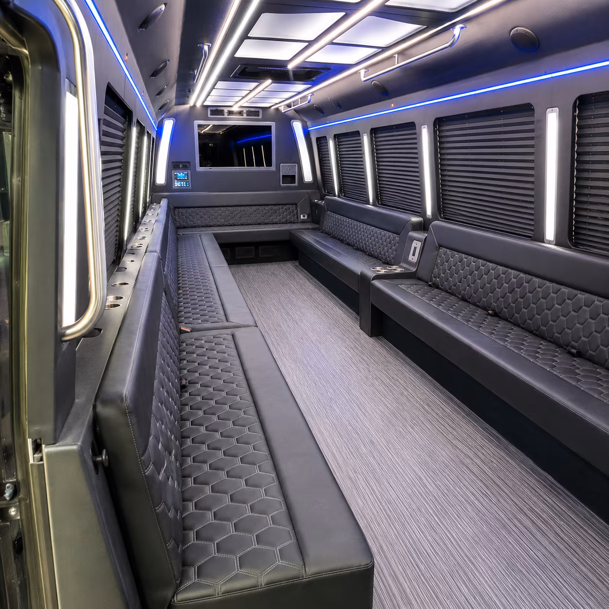 rogers 40 passenger party bus interior