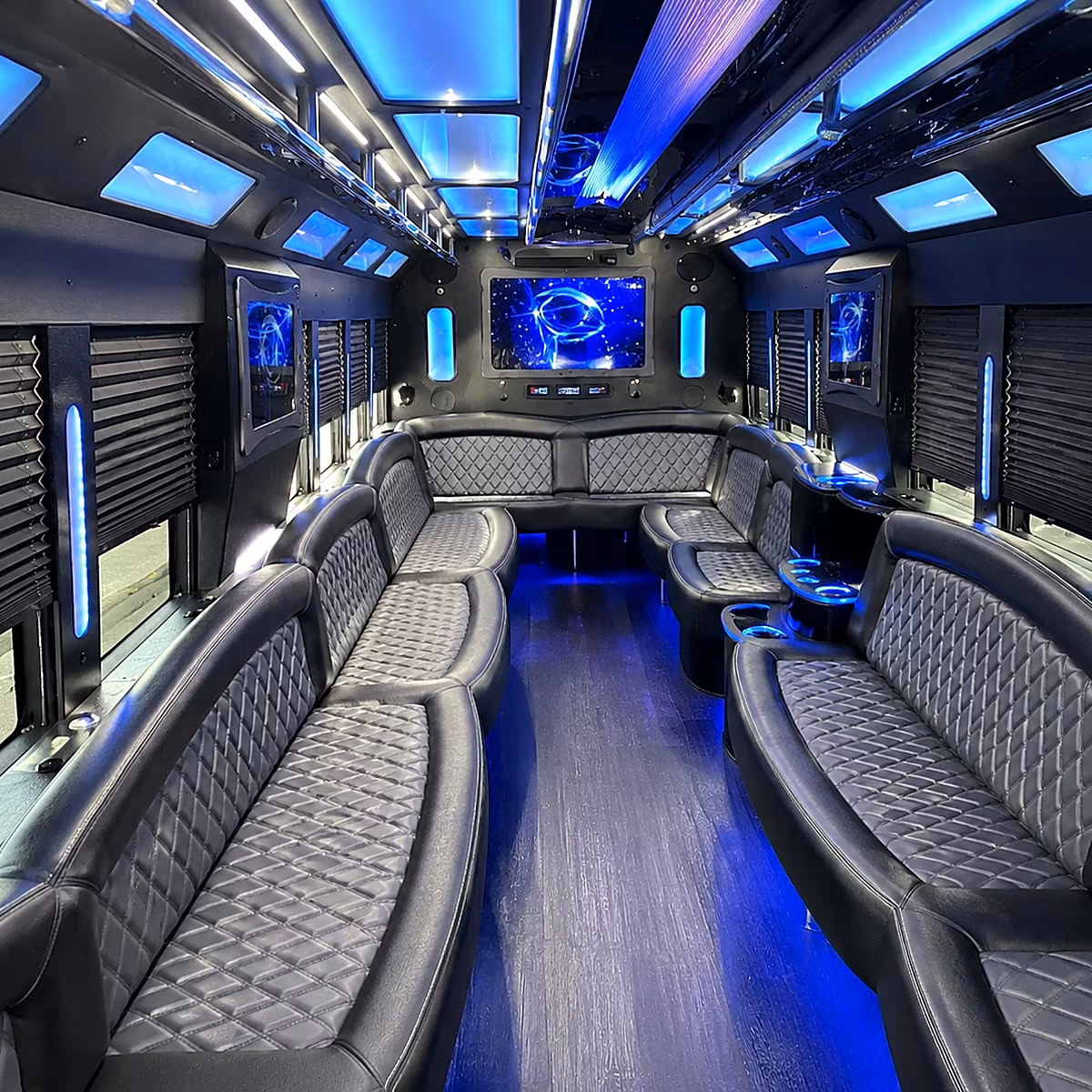 rogers 50 passenger party bus interior