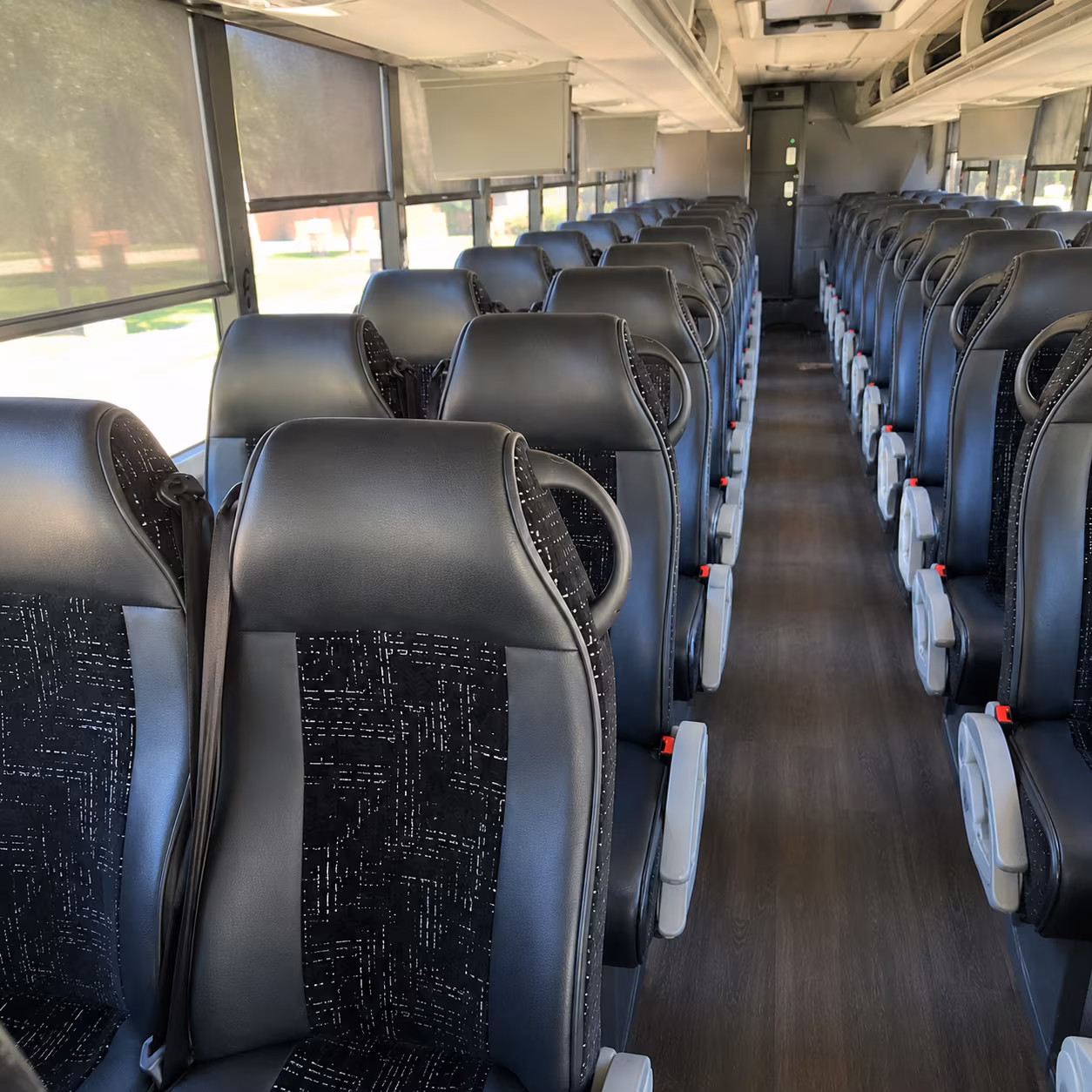 rogers 56 passenger charter bus inside